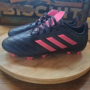 Adidas Cleats, Kid Size 4, Unisex, Black Pink, Goletto VII Football Soccer Shoes